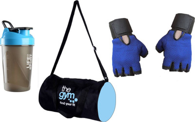 

S.Blaze Gym Bag, Protein Shaker And Gym Glove With Wrist Support Combo Gym & Fitness Kit Gym & Fitness Kit