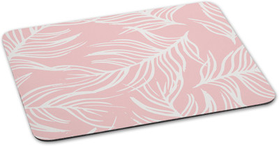 

100yellow Mousepad Leaf printed Designer Waterproof Coating mouse pads for laptop- Pink Mousepad(Multicolor)