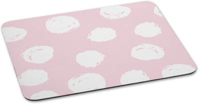 

100yellow Mousepad Dot printed Designer Waterproof Coating gaming mouse pads- White & Pink Mousepad(Multicolor)