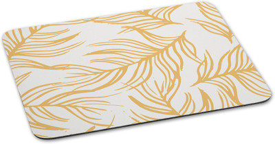 

100yellow Mousepad Leaf printed Designer Waterproof Coating mouse pads for laptop- Yellow Mousepad(Multicolor)