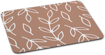 

100yellow Mouse Pads Leaf printed designer waterproof coating mousepad for Computer- Brown Mousepad(Multicolor)