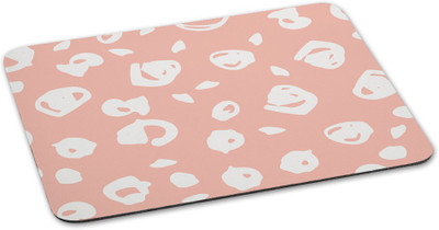 

100yellow Mousepad Dot printed Designer Waterproof Coating mouse pads for laptop- White & Peach Mousepad(Multicolor)