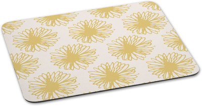 

100yellow Mousepad Floral Printed designer waterproof coating mouse pad for Computer- Yellow Mousepad(Multicolor)