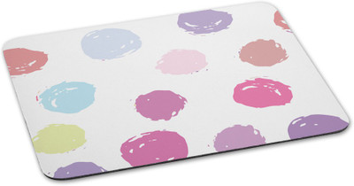 

100yellow Mousepad Dot print Designer Waterproof Coating mouse pads for laptop- White & Pink Mousepad(Multicolor)