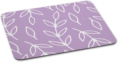 

100yellow Mouse Pads Leaf printed designer waterproof coating mousepad for Computer- Purple Mousepad(Multicolor)