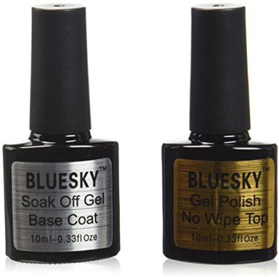 

Blue Sky No Wipe Top Coat And Soak Off Base Coat Bundle Clear(Pack of 2)