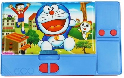 IndusBay Doraemon Cartoon Theme Art Plastic Pencil Box(Set of 1, Blue)