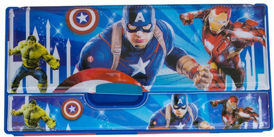

IndusBay Avengers Cartoon Theme Art Plastic Pencil Box(Set of 1, Blue)