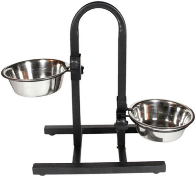 

Goofy Tails High Quality Dog Food Bowl With Unique Stand - Extra Large Round Stainless Steel Pet Bowl(400 ml Steel)