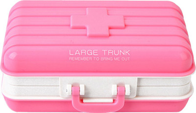 

Lemish 7 Travel Suitcase Shaped Mini Pill Box Container Medicine Case Jewelry Tablet Sorter Organizer- Pill Box(Pink)