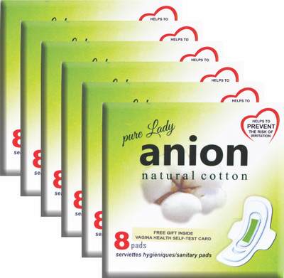 

Happy Time "Pure Anion" Sanitary Pads (8 pads) X 6 pkts Sanitary Pad(Pack of 48)