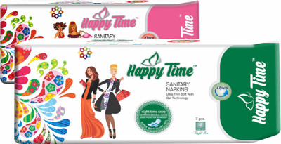 

Happy Time Combo 320 Ultra (6 pcs) & 320 Maxi (7 pcs) Sanitary Pads Sanitary Pad(Pack of 13)