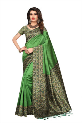Rightshape Printed Mysore Art Silk Saree(Multicolor)