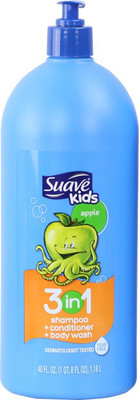 

Suave Kids 3 In 1 Shampoo + Conditioner + Body Wash 1.18L (40fl.oz)(1 L)