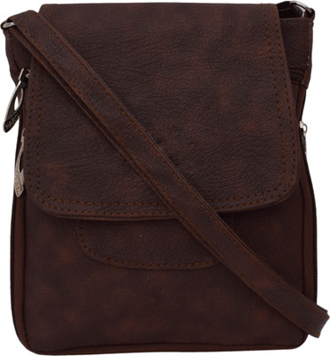 

capreo Women Casual Brown PU Sling Bag