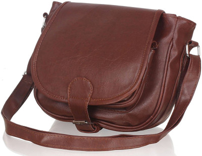 

EMOSHA Men & Women Casual Brown Leatherette Sling Bag