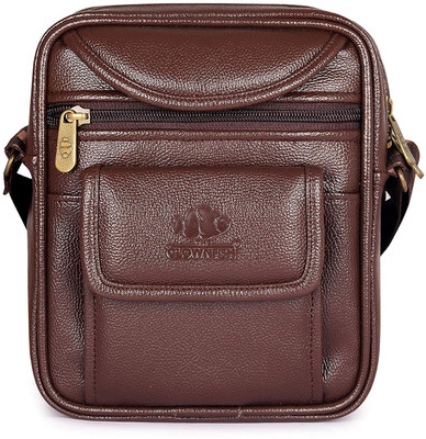 

The Clownfish Men & Women Casual Brown Leatherette Sling Bag