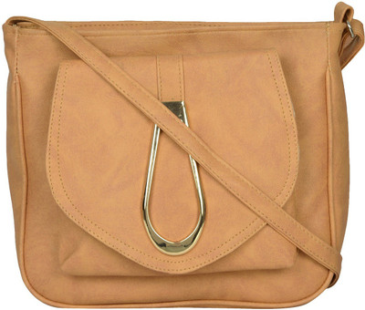 

Liger India Women Casual Beige PU Sling Bag