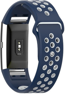 

Robustrion Silicone Replacement Strap Band for Fitbit Charge 2 Smart Watch Strap(Mullti Color), Navy grey