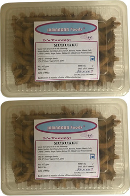 

Jamnagar Foods MURUKKU 1000 GM 2PACKS OF 500 GM EACH(1000 g, Pack of 2)