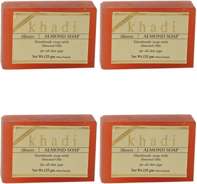 

khadi abeers KHADI PURE ESSENCE ALMOND SOAP WITH ESSENTIAL OILS(4 g, Pack of 4)