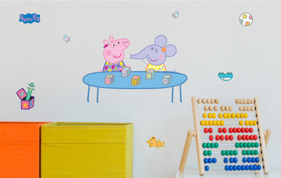 Asian Paints 82 cm Wall Ons Peppa Pig Learning Blocks Self Adhesive Sticker(Pack of 1)