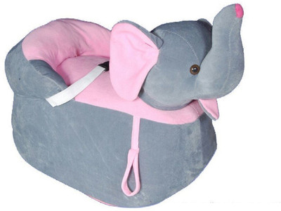 PRACHI TOYS cute Elephant shape soft toy chair/seat for baby sitting - 18 cm(Grey)