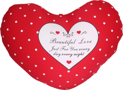 

Tickles Beautiful Soft White Dotted Heart Valentine gift - 25 cm(Red)