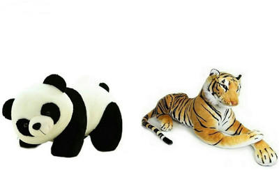 

soniya Enterprises panda-38cm and Tiger - 42 cm(Black, panda)
