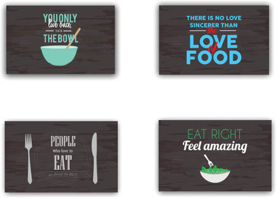 GIFTSMATE Rectangular Pack of 4 Table Placemat(Multicolor, Cotton)