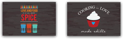 GIFTSMATE Rectangular Pack of 2 Table Placemat(Multicolor, Cotton)