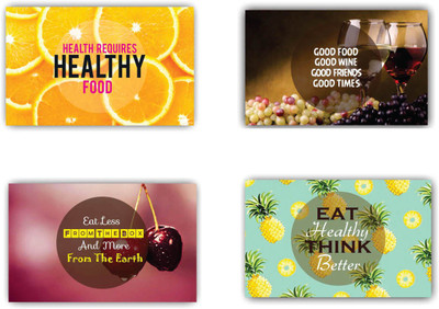 GIFTSMATE Rectangular Pack of 4 Table Placemat(Multicolor, Cotton)