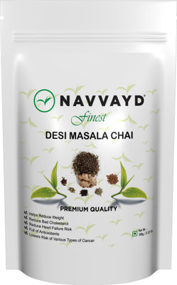 

Navvayd Desi Masala Chai 100 gm (40 cups) | Fresh Chai from Assam and Dooars Gardens Cardamom, Almond, Saffron Masala Tea Pouch(100 g)