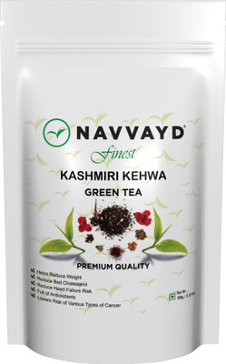 

Navvayd Kashmiri Kehwa Green Tea 100 gm (40 cups) | Handcrafted High Grown Green Tea blends Cardamom, Almond, Saffron Green Tea Pouch(100 g)