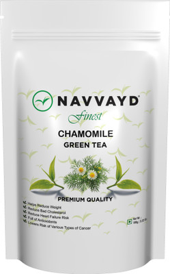 

Navvayd Chamomile Green Tea 100 gm (40 cups) | Handcrafted High Grown Green Tea blends Chamomile Green Tea Pouch(100 g)