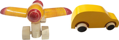 

Khadi Eco Basket Channapatna Wooden Yellow Plane With Free Toy Car(Yellow)