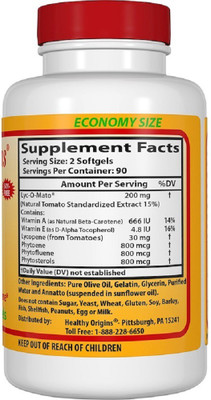 

HEALTHY ORIGINS Healthy Origins, Lyc-O-Mato, Tomato Lycopene Complex(180 No)