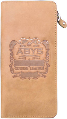 

ABYS Women Tan Genuine Leather Wrist Wallet(9 Card Slots)