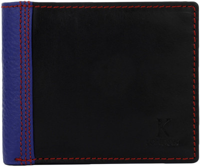 

K London Men Multicolor Genuine Leather Wallet(4 Card Slots), Black;blue