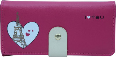 

Cidky Women Pink Artificial Leather Wallet(5 Card Slots), Dark pink