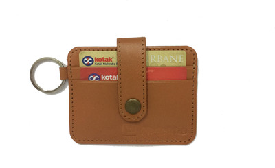 

Firdekho Men Brown Genuine Leather Card Holder(4 Card Slots), Tan