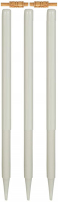 

QUINERGYS ® Striker Top Grade Impact Full Size 6 Cricket Stumps 4 Bails Top Quality Wood(White)