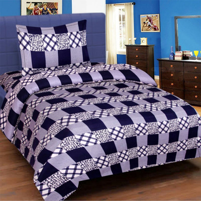 Modern Home 140 TC Polyester Single 3D Printed Flat Bedsheet(Pack of 1, Multicolor)