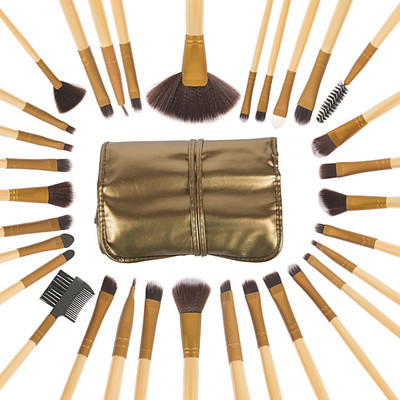 

Ladista Professional Makeup Brushes Cosmetic Makeup Brush Set Golden Gourd Handle Beauty Facial Care+Bag(Pack of 32)