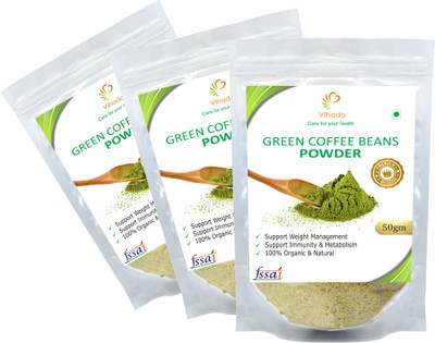 

Vihado Premium Quality Green Coffee Beans Powder for Weight Loss (Unroasted green coffee), Unroasted, Arabica AAA+ - Filter Coffee 50 g(Pack of 3)