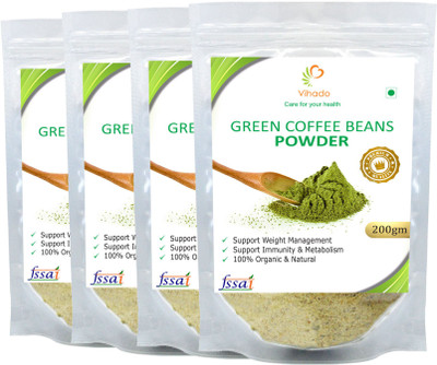 

Vihado Premium Quality Green Coffee Beans Powder, Unroasted, Arabica AAA+ - Roast & Ground Coffee 200 g(Pack of 4)