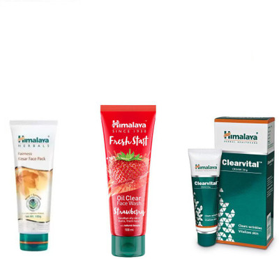

Himalaya fairness kesar face pack, clearvital cream, fresh start oil clear strawberry face wash(Set of 3)