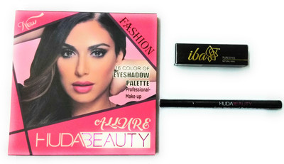 

iba halal care EYE MAKE UP PACK -NEW FASHION 16 COLOR GLITTER EYE SHADOW AND LONG LASTING LIQUID EYE LINER PACK AND PURE KAJAL PACK(Set of 3)