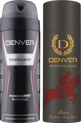 

Denver Black Code & Rider Deo Combo (Pack of 2) Deodorant Spray - For Men(330 ml, Pack of 2)