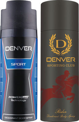 

Denver Blue Sport & Rider Deo Combo (Pack of 2) Deodorant Spray - For Men(330 ml, Pack of 2)
